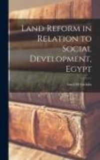 Produktbild: Land Reform in Relation to Social Development, Egypt
