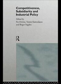 Produktbild: Competitiveness, Subsidiarity and Industrial Policy