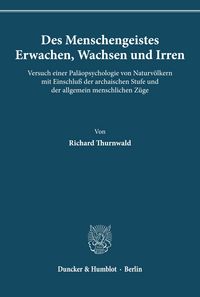 Produktbild: Des Menschengeistes Erwachen, Wachsen und Irren.