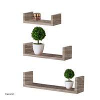 Produktbild: HTI-Living Wandregale 3er-Set mit Buchst&uuml;tze Altona Sonoma