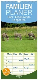 Produktbild: Familienplaner 2027 - Esel - liebenswerte Langohren mit 5 Spalten (Wandkalender, 21 x 45 cm) CALVENDO