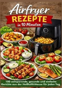 Produktbild: Airfryer Rezepte in 10 Minuten: 100 zeitsparende, gesunde und einfache Gerichte aus der Hei&szlig;luftfritteuse f&uuml;r jeden Tag