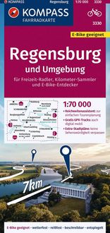 Produktbild: KOMPASS Fahrradkarte 3330 Regensburg und Umgebung 1:70.000