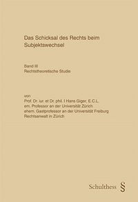 Produktbild: Das Schicksal des Rechts beim Subjektswechsel