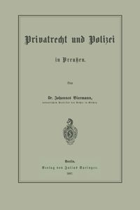 Produktbild: Privatrecht und Polizei in Preu&szlig;en