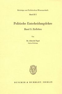 Produktbild: Politische Entscheidungslehre.