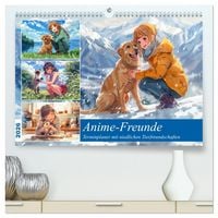 Produktbild: Anime-Freunde - Terminplaner mit niedlichen Tierfreundschaften (hochwertiger Premium Wandkalender 2026 DIN A2 quer), Kunstdruck in Hochglanz
