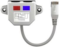 Produktbild: Goobay RJ45 Netzwerk Y-Adapter CAT 5 [1x RJ45-Stecker - 2x RJ45-Buchse] Metallic-Silber