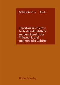 Produktbild: Repertorium edierter Texte des Mittelalters aus dem Bereich der Philosophie und angrenzender Gebiete
