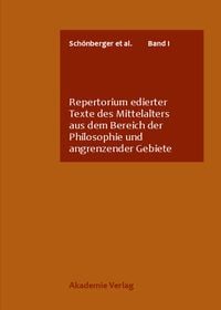 Produktbild: Repertorium edierter Texte des Mittelalters aus dem Bereich der Philosophie und angrenzender Gebiete