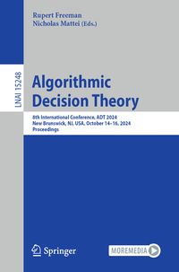 Produktbild: Algorithmic Decision Theory
