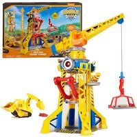 Produktbild: Rubble und Crew - Kran-Spielset Baupfoten Hof (68 cm) mit Rubble, Planierraupe & 340 g Kinetic Sand, Licht & Sound, ab 3 Jahren