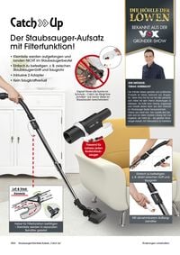 Catch Up Staubsauger-Aufsatz schwarz mit Filterfunktion