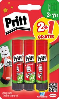 Produktbild: Pritt Original, 3&times;11 g (2 + 1 gratis), Blisterkarte