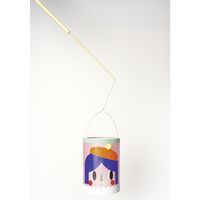 Produktbild: FOLIA Bastelartikel Laternenstab aus Holz mit Drahtb&uuml;gel, inkl. 1 LED-Licht