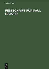 Produktbild: Festschrift f&uuml;r Paul Natorp