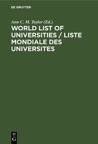Produktbild: World List of Universities / Liste Mondiale des Universites