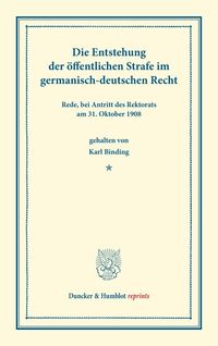 Produktbild: Die Entstehung der &ouml;ffentlichen Strafe