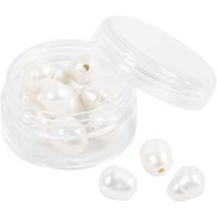 Produktbild: Creativ Company S&uuml;&szlig;wasserperlen, L&auml;ngs perforiert, D 9-11 mm, Lochgr&ouml;&szlig;e 2 mm, Perlmutt, 13 Stk