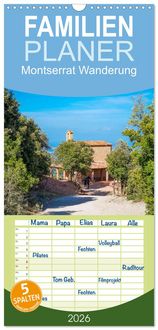 Produktbild: Familienplaner 2026 - Montserrat Wanderung mit 5 Spalten (Wandkalender, 21 x 45 cm) CALVENDO