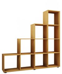 Produktbild: Holz Stand Treppenregal Regal 10 F&auml;cher Napoli