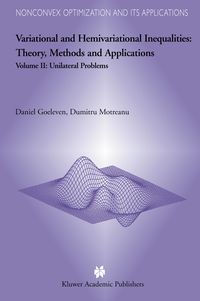 Produktbild: Variational and Hemivariational Inequalities - Theory, Methods and Applications