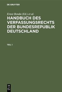 Produktbild: Handbuch des Verfassungsrechts der Bundesrepublik Deutschland
