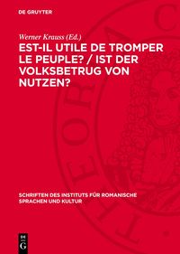 Produktbild: Est-il utile de tromper le peuple? / Ist der Volksbetrug von Nutzen?