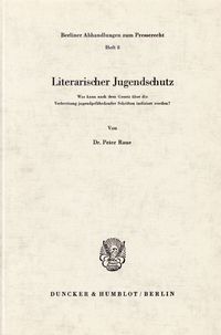 Produktbild: Literarischer Jugendschutz.