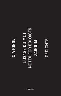 Produktbild: zaroum / notes for soloists / l&rsquo;usage du mot