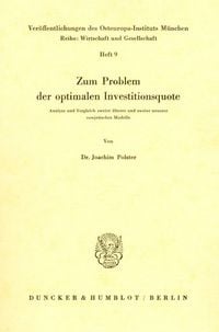 Produktbild: Zum Problem der optimalen Investitionsquote.