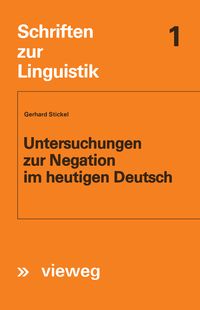 Produktbild: Untersuchungen zur Negation im heutigen Deutsch