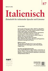 Produktbild: Italienisch Band 87 | 44. Jahrgang, Heft 1