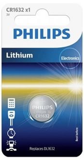 Produktbild: Philips Knopfzelle CR1632 3V 1 St. Lithium Minicells
