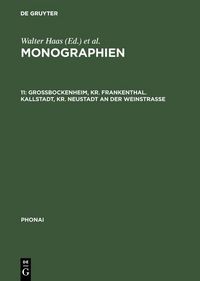 Produktbild: Gro&szlig;bockenheim, Kr. Frankenthal. Kallstadt, Kr. Neustadt an der Weinstra&szlig;e