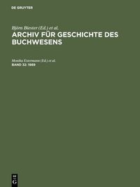 Produktbild: Archiv f&uuml;r Geschichte des Buchwesens / 1989