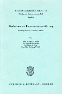 Produktbild: Gedanken zur Unternehmensf&uuml;hrung.
