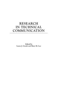 Produktbild: Research in Technical Communication