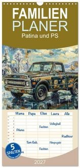 Produktbild: Familienplaner 2027 - Patina und PS mit 5 Spalten (Wandkalender, 21 x 45 cm) CALVENDO