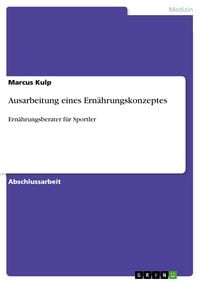 Produktbild: Ausarbeitung eines Ern&auml;hrungskonzeptes
