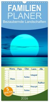 Produktbild: Familienplaner 2026 - Bezaubernde Landschaften mit 5 Spalten (Wandkalender, 21 x 45 cm) CALVENDO