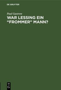 Produktbild: War Lessing ein "frommer" Mann?