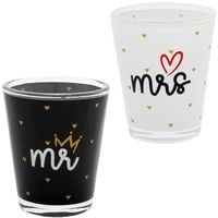 Produktbild: Schnapsglas-Set Motiv "Hochzeit Mr. & Mrs."