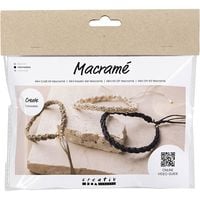 Produktbild: Creativ Company DIY Sets Macram&eacute; Mini Kreativ Set Macram&eacute;, Schwarz, Olivbraun, Beige, Armband, Kreativ Box