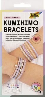 Produktbild: Kumihimo Bracelets PASTELL RAINBOW, 16-teilig