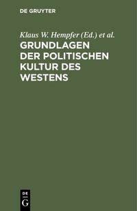 Produktbild: Grundlagen der politischen Kultur des Westens
