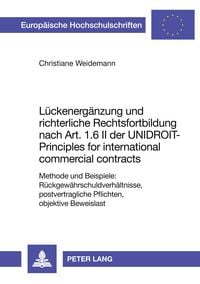 Produktbild: L&uuml;ckenerg&auml;nzung und richterliche Rechtsfortbildung nach Art. 1.6 II der UNIDROIT-Principles for international commercial contracts