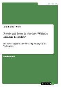 Produktbild: Ramirez Perez, J: Poesie und Prosa in Goethes Wilhelm Meiste