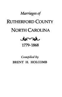 Produktbild: Marriages of Rutherford County, North Carolina, 1779-1868