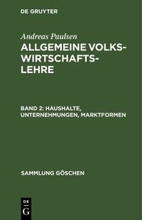 Produktbild: Haushalte, Unternehmungen, Marktformen